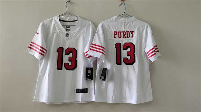 Womens San Francisco 49ers #13 Brock Purdy White 2nd Alternate Stitched Jersey